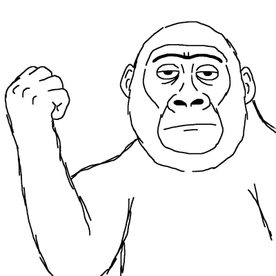 Open half-lidded gorilla eyes