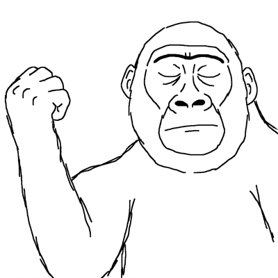 Closed gorilla eyes